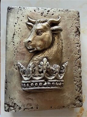 Sid Dickens Taurus Wall Art Silver and Cream
